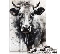 Adult Jigsaw Puzzle 1000 Pieces Cow Farm Charm Watercolor Puzzle for Adults And Teenager Puzzles for Adults Teens 1000pcs (75x50cm)