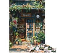 Adult Jigsaw Puzzle 1000 Pieces Cozy Flower Shop Puzzle Jigsaws for Adults Funny Jigsaw Puzzles 1000pcs (75x50cm)