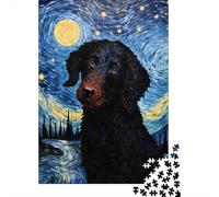 Adult Jigsaw Puzzle, 1000 Pieces, Curly Coated Retriever, 70x50cm/1000pcs, Shared Puzzle Activity, Relaxing Evenings And Couples And Families