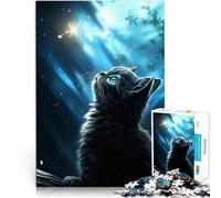 adult jigsaw puzzle 1000 pieces Cute Cat Kitten Firefly Made of cardboard for age 14 years and over with completely interconnected pieces of random shape Gift Toys 。size:38x52cm/14.96x20.47inch