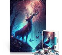 adult jigsaw puzzle 1000 pieces Deer Enchanted isle Made of cardboard for age 14 years and over Fun games Fun activities at home, birthday gifts, travel gifts。size:38x52cm/14.96x20.47inch