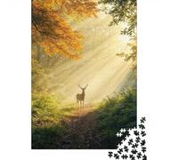 Adult Jigsaw Puzzle, 1000 Pieces, Deer in Autumn Forest, 70x50cm/1000pcs, Shared Puzzle Activity, Time Around The Table And Friends And Family