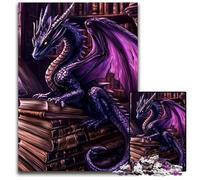 Adult Jigsaw Puzzle 1000 Pieces Dragon in The Book Puzzle Stress Reliever Staycation Kill Time, A Work of Art for And Age 14 50X75CM