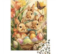 Adult Jigsaw Puzzle, 1000 Pieces, Easter Bunny Basket Decor, 70x50cm/1000pcs, Shared Puzzle Activity, Time Around The Table And Weekend Downtime