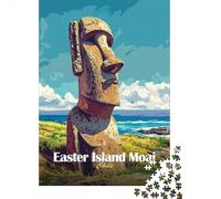 Adult Jigsaw Puzzle, 1000 Pieces, Easter Island Moai Statue, 38x26cm/1000pcs, Shared Puzzle Activity, Time Around The Table And Friends And Family