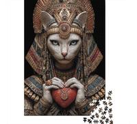 Adult Jigsaw Puzzle, 1000 Pieces, Egyptian Cat Queen Statue, 52x38cm/1000pcs, Shared Puzzle Activity, Time Around The Table And Weekend Downtime