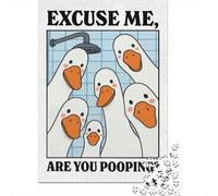 Adult Jigsaw Puzzle, 1000 Pieces, Excuse Me, Are You Pooping Goose Art, 70x50cm/1000pcs, Shared Puzzle Activity, Time Around The Table And Friends And Family