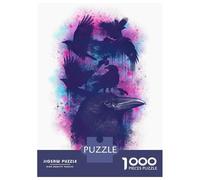 Adult Jigsaw Puzzle 1000 Pieces, Family of Ravens Artwork, Mindfulness Activity, Seasonal Gift Choice, Premium Puzzle Pieces, 70x50cm/1000pcs