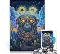 adult jigsaw puzzle 1000 pieces Fantasy Monkey Art Made of cardboard for age 14 years and over Train your brain and your hands Christmas game Gifts 。size:38x52cm/14.96x20.47inch