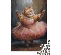Adult Jigsaw Puzzle, 1000 Pieces, Fat Cat Funny Dancing, 70x50cm/1000pcs, Shared Puzzle Activity, Time Around The Table And Friends And Family