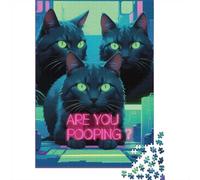 Adult Jigsaw Puzzle, 1000 Pieces, Fat Cat Toilet Are Pooping(3), 38x26cm/1000pcs, Shared Puzzle Activity, Time Around The Table And Friends And Family