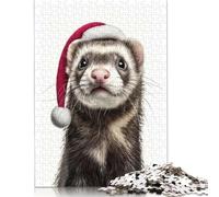 Adult Jigsaw Puzzle 1000 Pieces Festive Ferret Portrait Puzzle Jigsaws for Adults Learning Educational Puzzle 1000pcs (75x50cm)