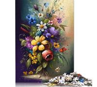 Adult Jigsaw Puzzle 1000 Pieces Flower Art Series Style 2 Wooden Puzzle Jigsaws for Adults Jigsaw Puzzles for Adults Teenagers 1000pcs (75x50cm)