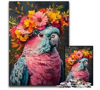 Adult Jigsaw Puzzle 1000 Pieces Flowers Parrot Wooden Puzzles Educational Challenge, Deal As Gifts for The Whole Family for 14+ 50X75CM