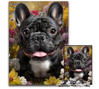 Adult Jigsaw Puzzle 1000 Pieces French Bulldog Wooden Puzzles Fun Games, Is Ideal As A Gift for The Whole Family for for Age 14 50X75CM