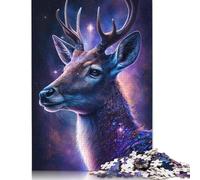 Adult Jigsaw Puzzle 1000 Pieces Galaxy Animal Deer Wood Puzzle Adult Toys Jigsaw Puzzles Decompression Game 1000pcs (75x50cm)