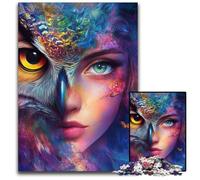 Adult Jigsaw Puzzle 1000 Pieces Girl And Owl Cardboard Puzzles Fun Games, Is Ideal As A Gift for The Whole Family for for Age 14 26X38CM