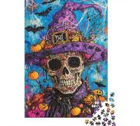 Adult Jigsaw Puzzle, 1000 Pieces, Halloween Witch Skull, 70x50cm/1000pcs, Shared Puzzle Activity, Time Around The Table And Weekend Downtime