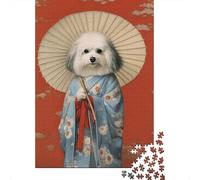 Adult Jigsaw Puzzle, 1000 Pieces, Havanese Geisha, 70x50cm/1000pcs, Shared Puzzle Activity, Time Around The Table And Weekend Downtime