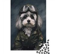 Adult Jigsaw Puzzle, 1000 Pieces, Havanese Soldier, 52x38cm/1000pcs, Shared Puzzle Activity, Time Around The Table And Weekend Downtime