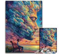 Adult Jigsaw Puzzle 1000 Pieces Human Face Color Cloud Cardboard Puzzles Games Toys Gift, Unique Birthday And Gifts for And Age 14 Years Up 26X38CM