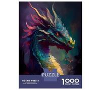 Adult Jigsaw Puzzle 1000 Pieces, Impressionist Dragon Artwork, Family Game Night, Idea, Premium Thick Cardboard, 70x50cm/1000pcs