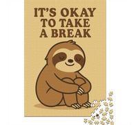 Adult Jigsaw Puzzle, 1000 Pieces, It's Okay to Take A Break Sloth, 38x26cm/1000pcs, Shared Puzzle Activity, Time Around The Table And Friends And Family