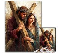 Adult Jigsaw Puzzle 1000 Pieces Jesus Puzzle Stress Reliever Staycation Kill Time, A Work of Art for And Age 14 50X75CM