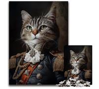 Adult Jigsaw Puzzle 1000 Pieces King Cat Puzzle Stress Reliever Staycation Kill Time, A Work of Art for And Age 14 26X38CM