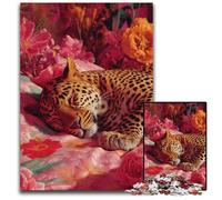 Adult Jigsaw Puzzle 1000 Pieces Leopard on The Sofa Cardboard Jigsaw Puzzles Difficult And Challenge, Great Gifts And Toys for Age 14 26X38CM
