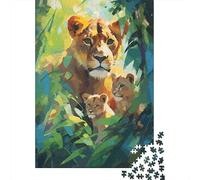 Adult Jigsaw Puzzle, 1000 Pieces, Lioness And Her Cubs, 52x38cm/1000pcs, Shared Puzzle Activity, Time Around The Table And Friends And Family