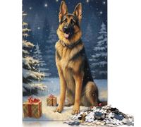 Adult Jigsaw Puzzle 1000 Pieces Lovely German Shepherd Wooden Puzzles for Adults Educational Games 1000pcs (75x50cm)