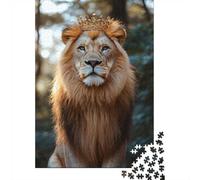 Adult Jigsaw Puzzle, 1000 Pieces, Majestic Lion Wearing A Crown, 52x38cm/1000pcs, Shared Puzzle Activity, Time Around The Table And Time Together