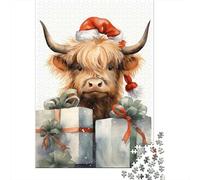Adult Jigsaw Puzzle, 1000 Pieces, Merry Tiny Cow Xmas, 70x50cm/1000pcs, Shared Puzzle Activity, Time Around The Table And Friends And Family