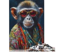 Adult Jigsaw Puzzle 1000 Pieces Monkey with Sunglasses Paper Puzzle Jigsaws for Adults Jigsaw Puzzles for Adults Teenagers 38x26cm/1000pcs