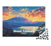 Adult Jigsaw Puzzle, 1000 Pieces, Mount Tambora Sunset, 70x50cm/1000pcs, Puzzle Lover Present, Screen-Free Leisure And Couples And Families
