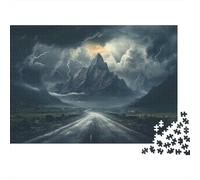 Adult Jigsaw Puzzle, 1000 Pieces, Mountain Road Stormy Weather, 38x26cm/1000pcs, Shared Puzzle Activity, Time Around The Table And Friends And Family