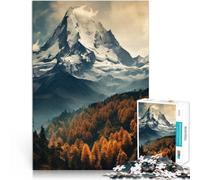 adult jigsaw puzzle 1000 pieces Mountains in autumn Made of wood for age 14 years and over Home Decoration game Good gift。size：50x75cm/19.68x29.52inch