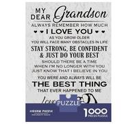 Adult Jigsaw Puzzle 1000 Pieces, My Dear Grandson Grandma Artwork, Premium Puzzle Challenge, Gift for Adults, Premium Puzzle Pieces, 52x38cm/1000pcs