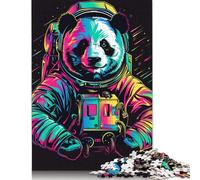 Adult Jigsaw Puzzle 1000 Pieces Neon Astronaut Panda Wood Puzzle Adult Toys Jigsaw Puzzles Decompression Game 1000pcs (75x50cm)