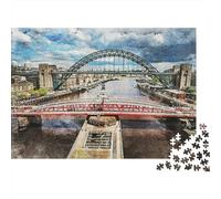 Adult Jigsaw Puzzle, 1000 Pieces, Newcastle upon Tyne, 38x26cm/1000pcs, Shared Puzzle Activity, Relaxing Evenings And Couples And Families