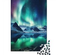 Adult Jigsaw Puzzle, 1000 Pieces, Northern Lights Mountains, 70x50cm/1000pcs, Shared Puzzle Activity, Time Around The Table And Time Together