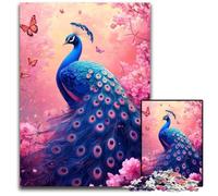 Adult Jigsaw Puzzle 1000 Pieces Peacock Cardboard Puzzles Fun Games, Is Ideal As A Gift for The Whole Family for for Age 14 26X38CM