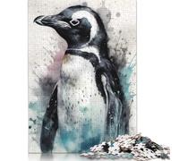 Adult Jigsaw Puzzle 1000 Pieces Penguin Beauty Black Ink Wooden Puzzles for Adults & Teenager Home Educational Games DIY Toys 1000pcs (75x50cm)