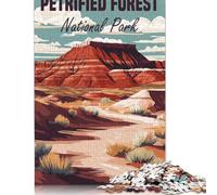 Adult Jigsaw Puzzle 1000 Pieces Petrified Forest National Park Poster Paper Puzzle Jigsaws for Adults Jigsaw Puzzles for Adults Teenagers 38x26cm/1000pcs