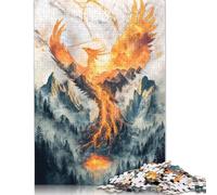 Adult Jigsaw Puzzle 1000 Pieces Phoenix’s Rebirth Wood Puzzles for Adults Sustainable Puzzle for Adults 1000pcs (75x50cm)