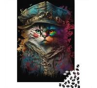 Adult Jigsaw Puzzle, 1000 Pieces, Pirate Cat Painting, 52x38cm/1000pcs, Shared Puzzle Activity, Time Around The Table And Weekend Downtime