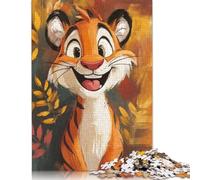 Adult Jigsaw Puzzle 1000 Pieces Playful Jungle Tiger Wood Puzzle for Adults Sustainable Puzzle for Adults | Games 1000pcs (75x50cm)