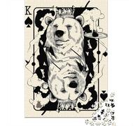 Adult Jigsaw Puzzle, 1000 Pieces, Polar Bear Playing Cards, 38x26cm/1000pcs, Shared Puzzle Activity, Time Around The Table And Weekend Downtime