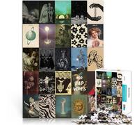 adult jigsaw puzzle 1000 pieces Retro Art Mosaic Poster Made of cardboard，Suitable for ages 14 and up Antistress Difficult challenge because it is ideal as a gift for the whole family。size：38x52cm